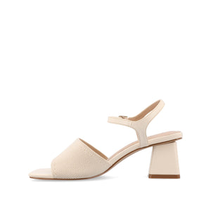 EVYLINN STRAPPY HEELS IN WIDE - Beige Knit