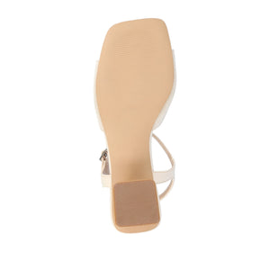 EVYLINN STRAPPY HEELS IN WIDE - Beige Knit