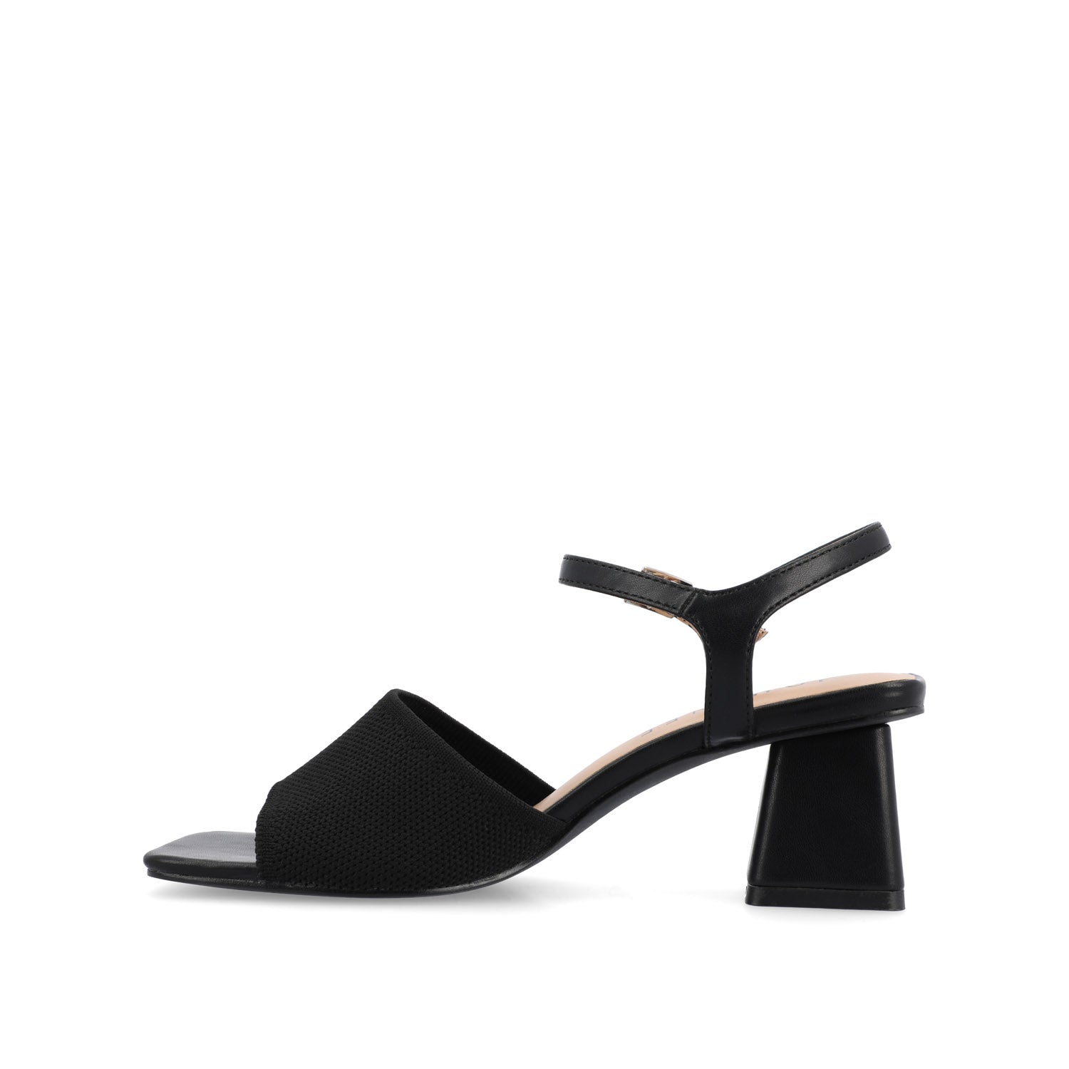 EVYLINN STRAPPY HEELS IN KNIT FABRIC - Black Knit