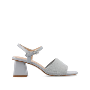 EVYLINN STRAPPY HEELS IN KNIT FABRIC - Blue Knit