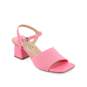 EVYLINN STRAPPY HEELS IN WIDE - Pink Knit