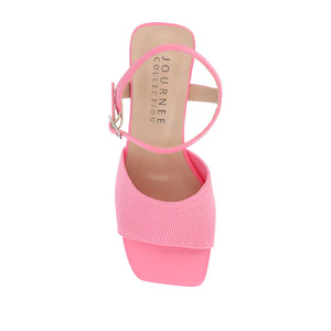 EVYLINN STRAPPY HEELS IN WIDE - Pink Knit