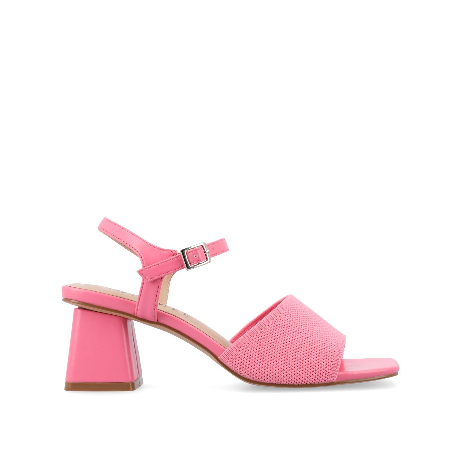 EVYLINN STRAPPY HEELS IN WIDE - Pink Knit