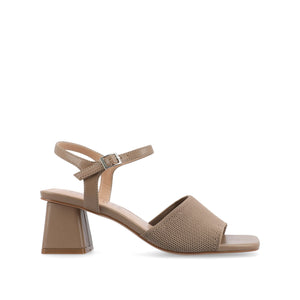EVYLINN STRAPPY HEELS IN KNIT FABRIC - Taupe Knit