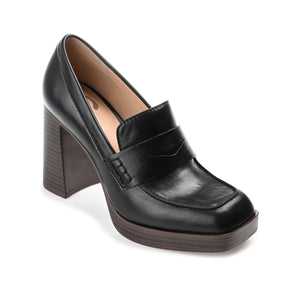 EZZEY BLOCK HEEL LOAFERS IN WIDE - Black