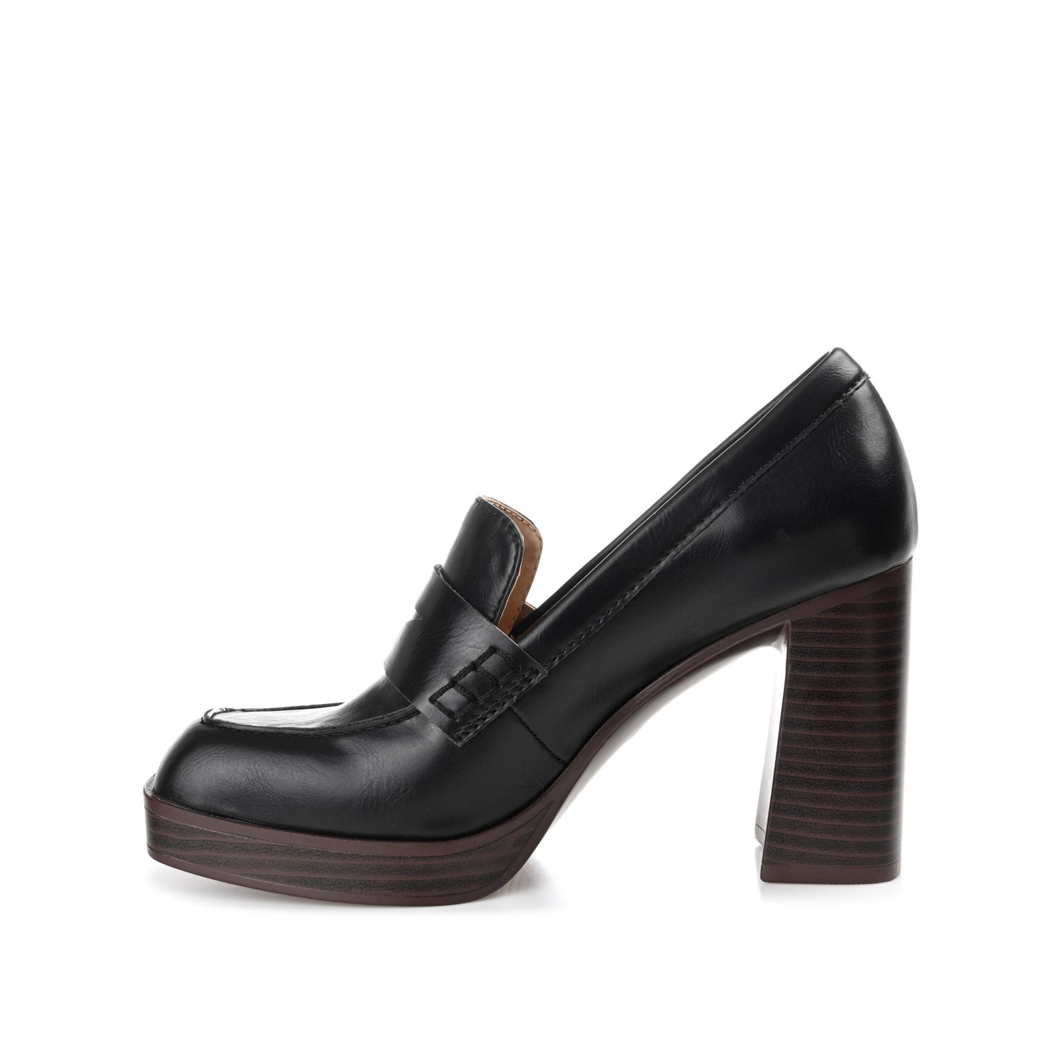 EZZEY BLOCK HEEL LOAFERS IN WIDE - Black