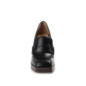 EZZEY BLOCK HEEL LOAFERS IN WIDE - Black