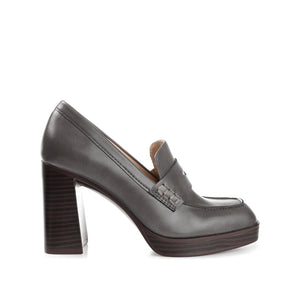 EZZEY BLOCK HEEL LOAFERS IN WIDE - Grey
