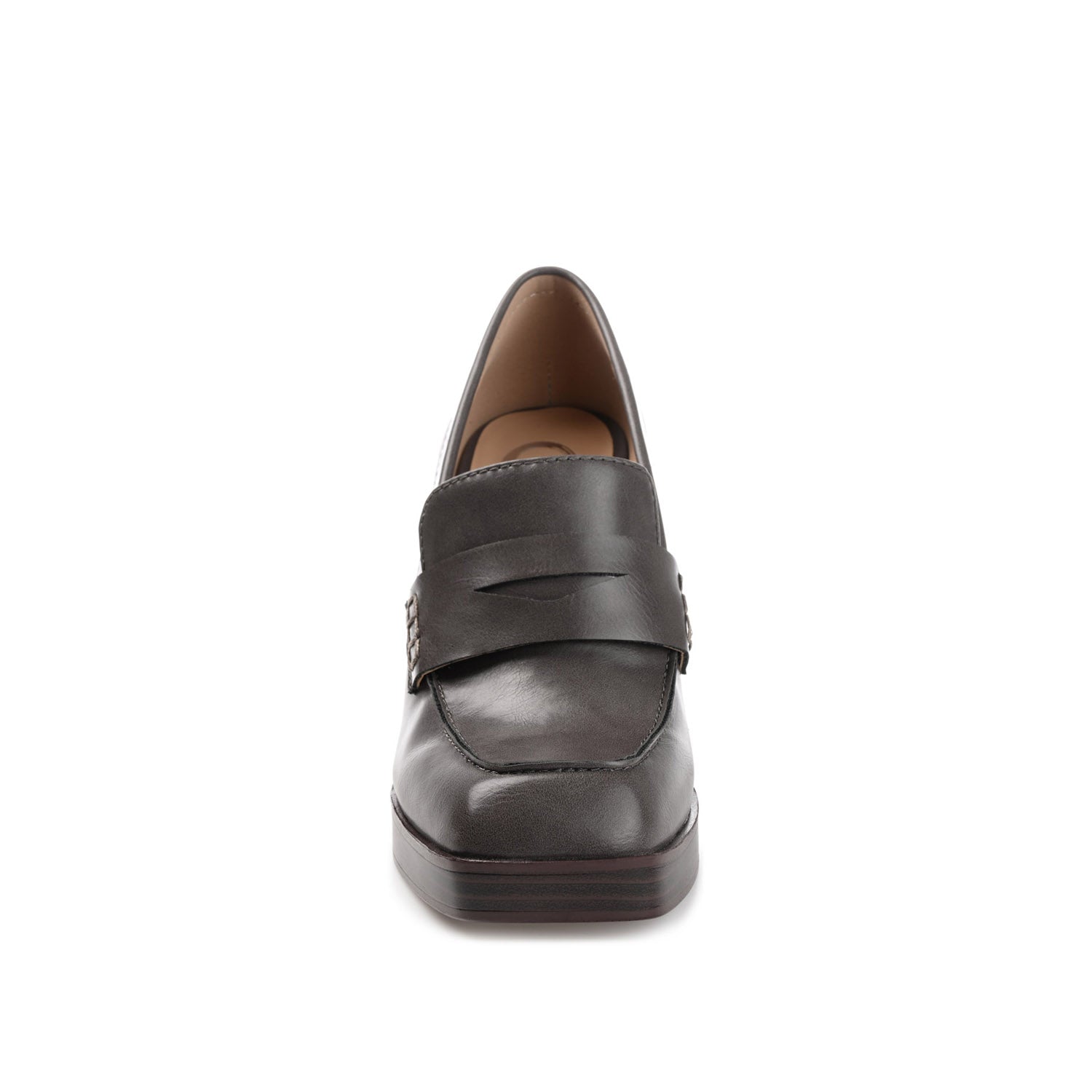 EZZEY BLOCK HEEL LOAFERS IN WIDE - Grey