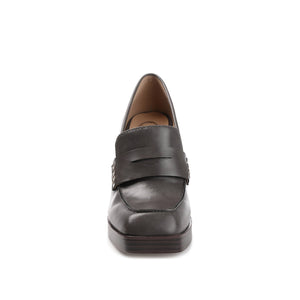 EZZEY BLOCK HEEL LOAFERS IN WIDE - Grey