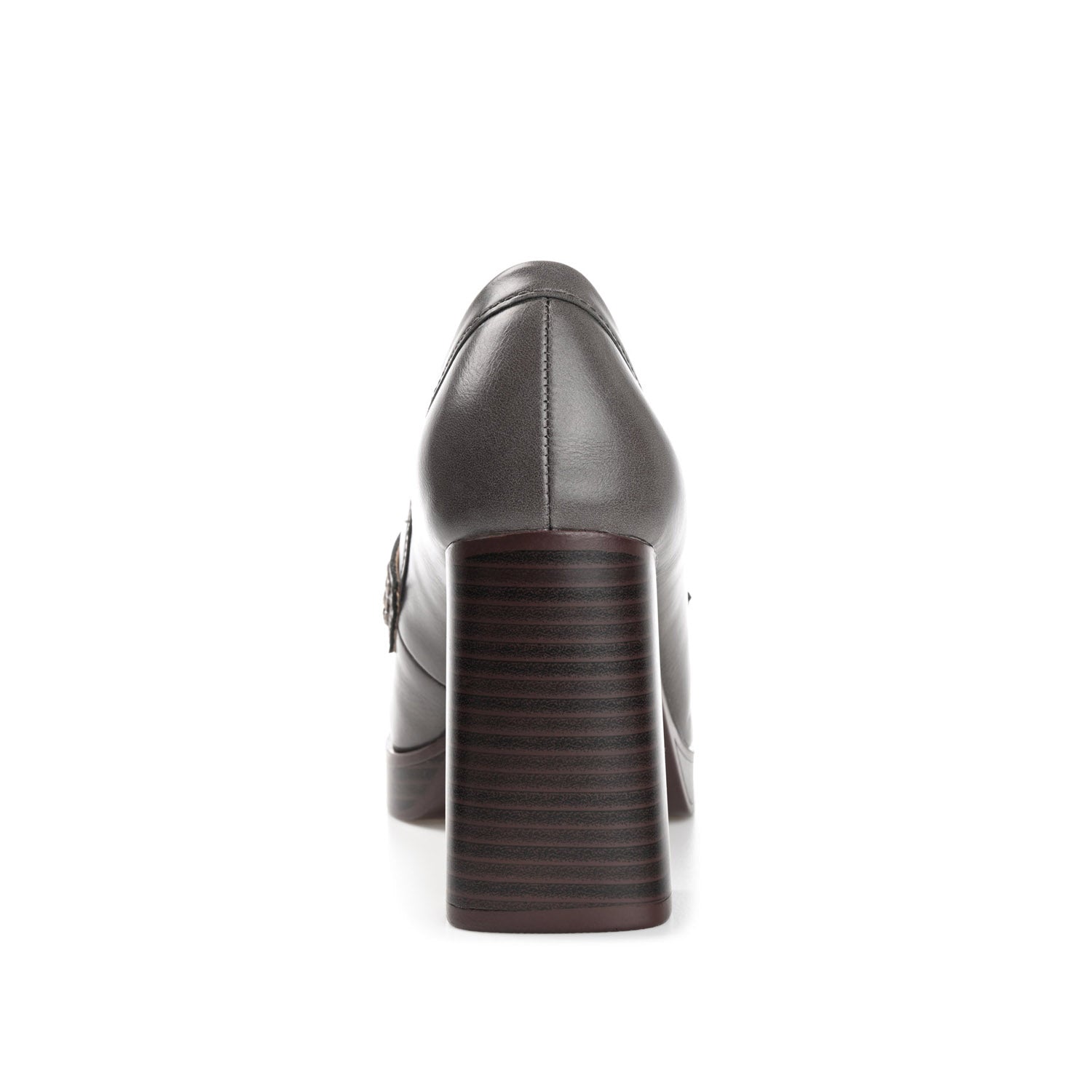 EZZEY BLOCK HEEL LOAFERS IN WIDE - Grey