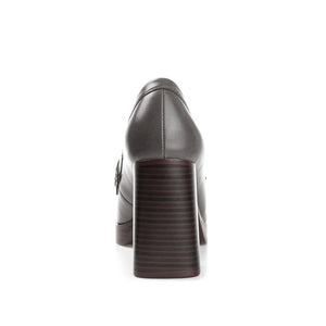 EZZEY BLOCK HEEL LOAFERS IN WIDE - Grey