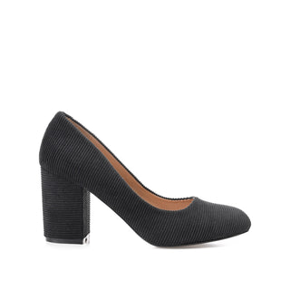 FAI BLOCK HEELED PUMPS IN CORDUROY