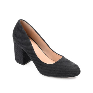 FAI BLOCK HEELED PUMPS IN CORDUROY