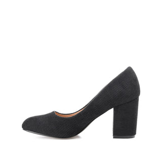 FAI BLOCK HEELED PUMPS IN CORDUROY