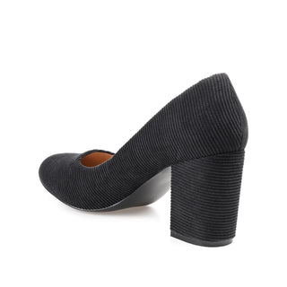 FAI BLOCK HEELED PUMPS IN CORDUROY