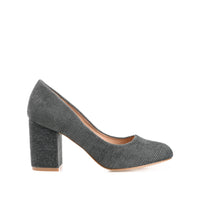 FAI BLOCK HEELED PUMPS IN CORDUROY