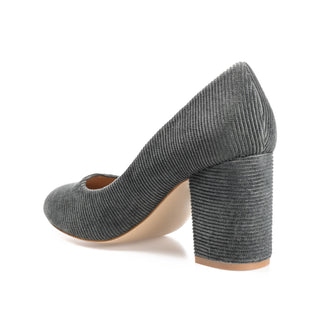 FAI BLOCK HEELED PUMPS IN CORDUROY