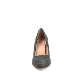 FAI BLOCK HEELED PUMPS IN CORDUROY