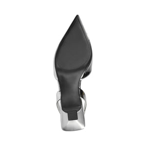 FALLON SLING BACK HEELS - Silver