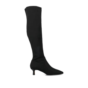 FARAH STRETCH KNEE HIGH WIDE CALF BOOTS-Black