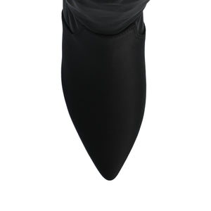 FARAH STRETCH KNEE HIGH WIDE CALF BOOTS-Black