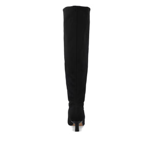 FARAH STRETCH KNEE HIGH WIDE CALF BOOTS-Black
