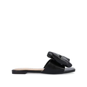 FAYRE PUFFED SLIDE SANDAL IN VEGAN LEATHER - Black PU