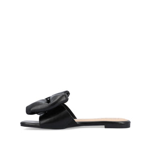 FAYRE PUFFED SLIDE SANDALS IN WIDE - Black PU