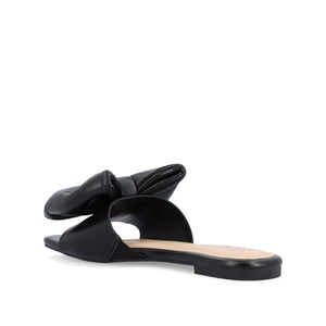 FAYRE PUFFED SLIDE SANDAL IN VEGAN LEATHER - Black PU
