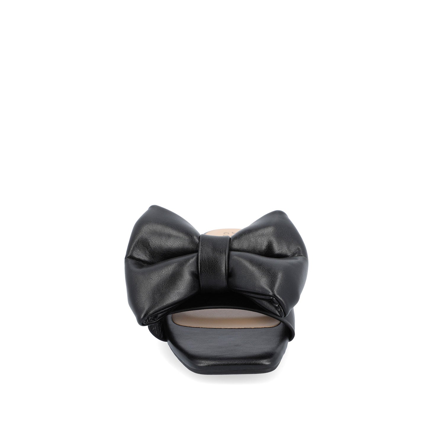 FAYRE PUFFED SLIDE SANDAL IN VEGAN LEATHER - Black PU