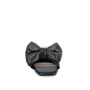 FAYRE PUFFED SLIDE SANDAL IN VEGAN LEATHER - Black PU