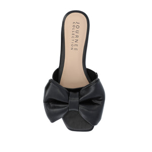 FAYRE PUFFED SLIDE SANDAL IN VEGAN LEATHER - Black PU