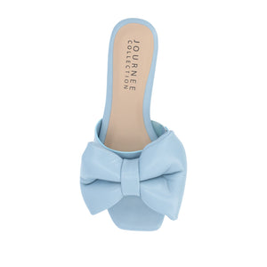 FAYRE PUFFED SLIDE SANDALS IN WIDE - Blue PU