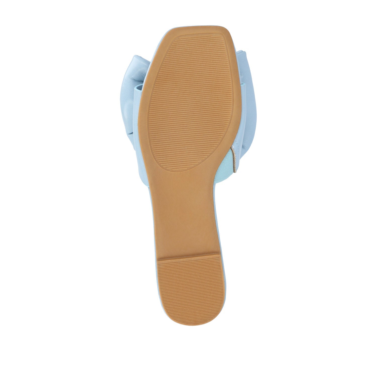 FAYRE PUFFED SLIDE SANDAL IN VEGAN LEATHER - Blue PU