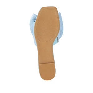 FAYRE PUFFED SLIDE SANDAL IN VEGAN LEATHER - Blue PU