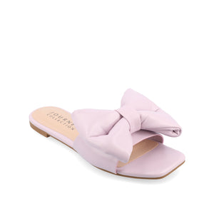 FAYRE PUFFED SLIDE SANDAL IN VEGAN LEATHER - Lavender PU