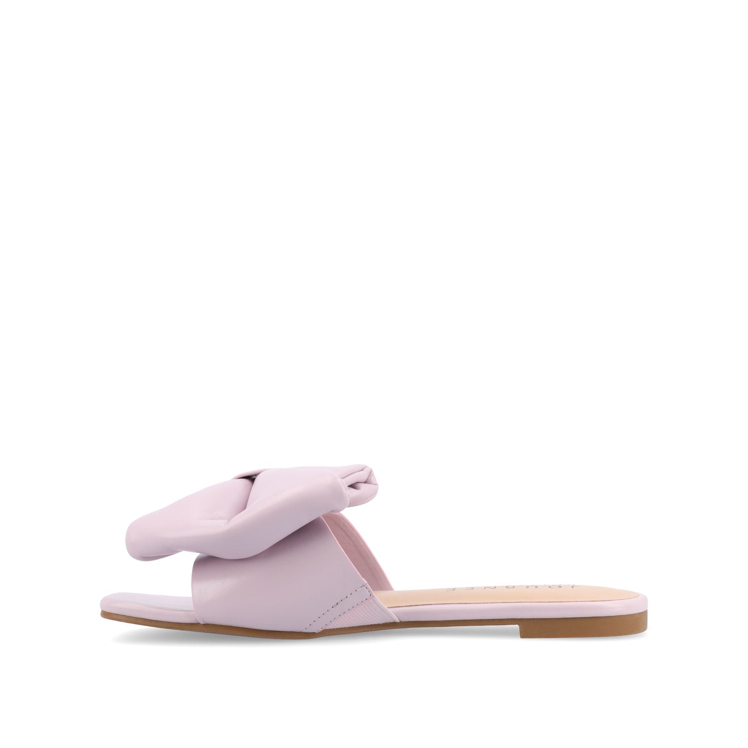 FAYRE PUFFED SLIDE SANDAL IN FAUX LEATHER