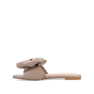 FAYRE PUFFED SLIDE SANDALS IN WIDE - Tan PU