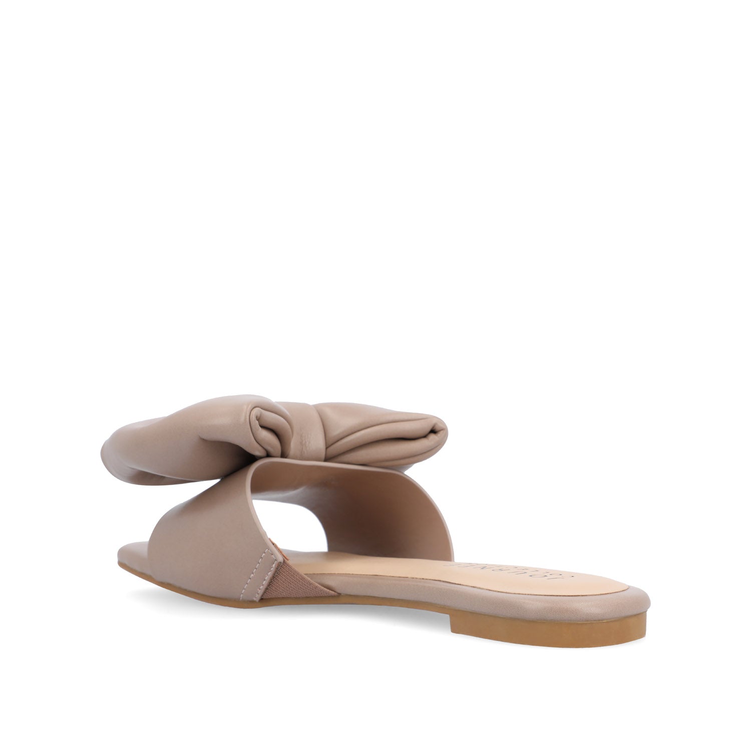 FAYRE PUFFED SLIDE SANDAL IN VEGAN LEATHER - Mocha PU