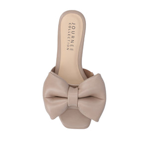 FAYRE PUFFED SLIDE SANDALS IN WIDE - Tan PU