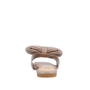 FAYRE PUFFED SLIDE SANDAL IN VEGAN LEATHER - Mocha PU
