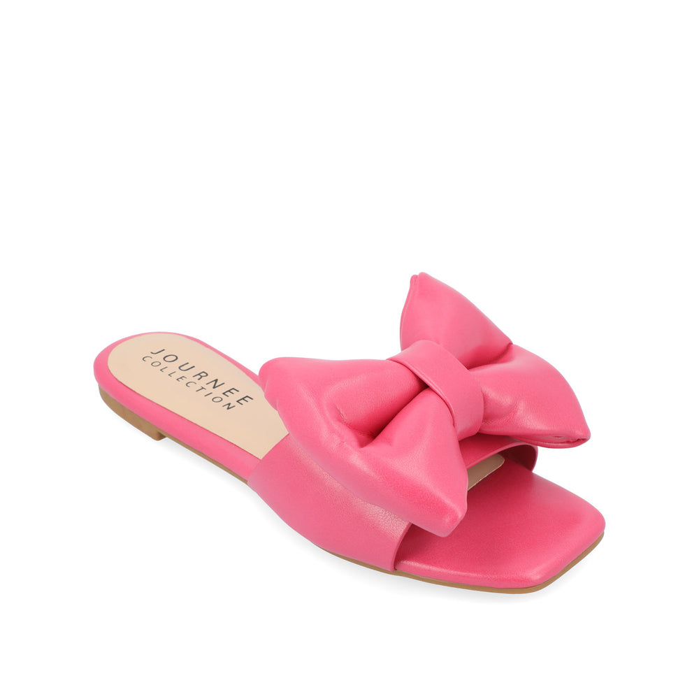 FAYRE PUFFED SLIDE SANDAL IN FAUX LEATHER