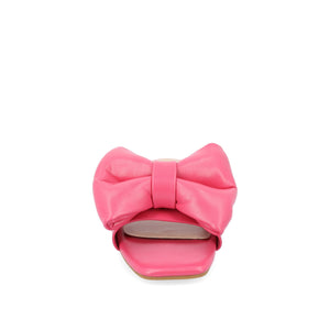 FAYRE PUFFED SLIDE SANDALS IN WIDE - Pink PU