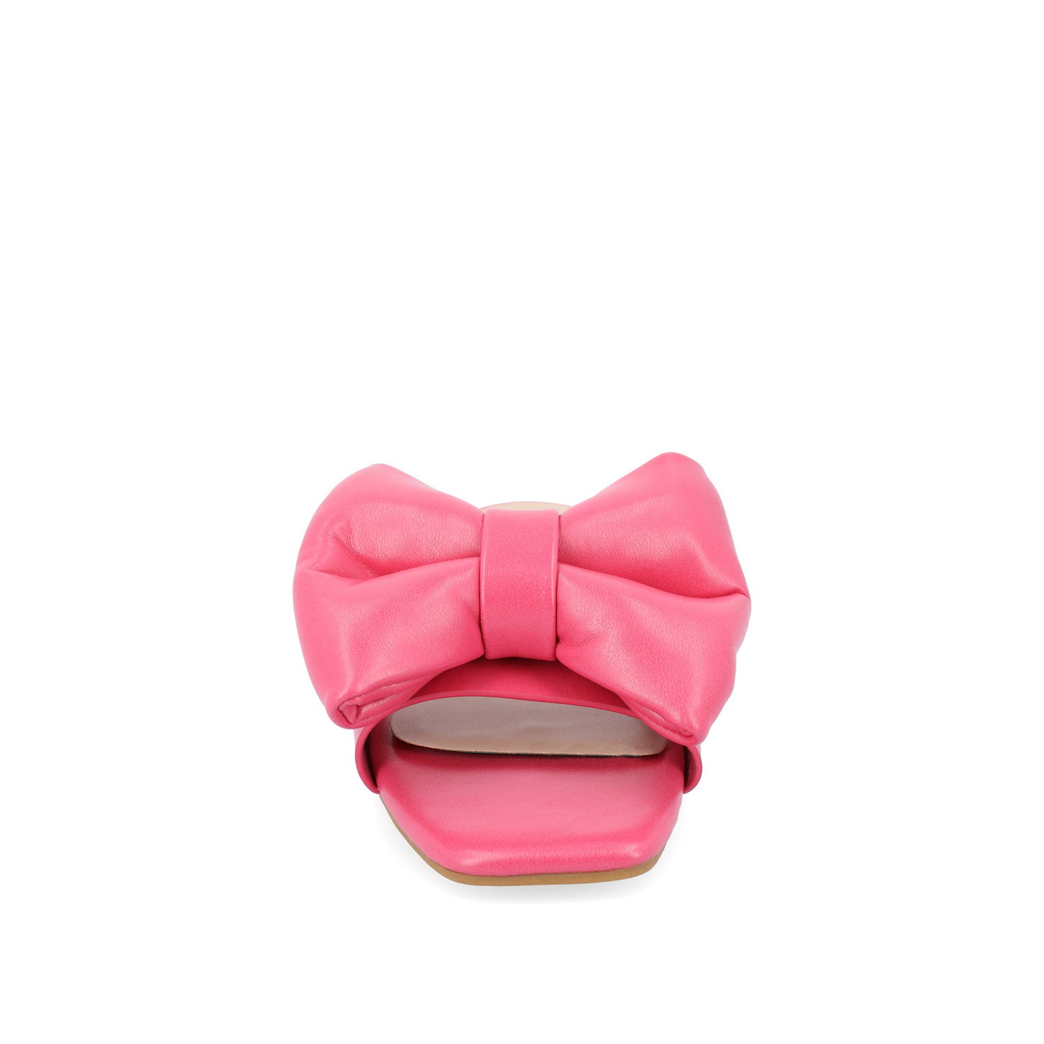 FAYRE PUFFED SLIDE SANDAL IN VEGAN LEATHER - Pink PU