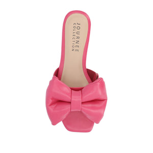 FAYRE PUFFED SLIDE SANDAL IN VEGAN LEATHER - Pink PU