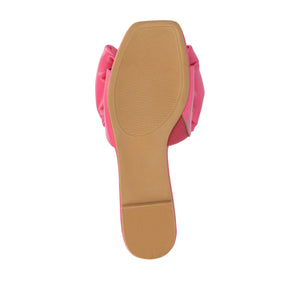 FAYRE PUFFED SLIDE SANDAL IN VEGAN LEATHER - Pink PU