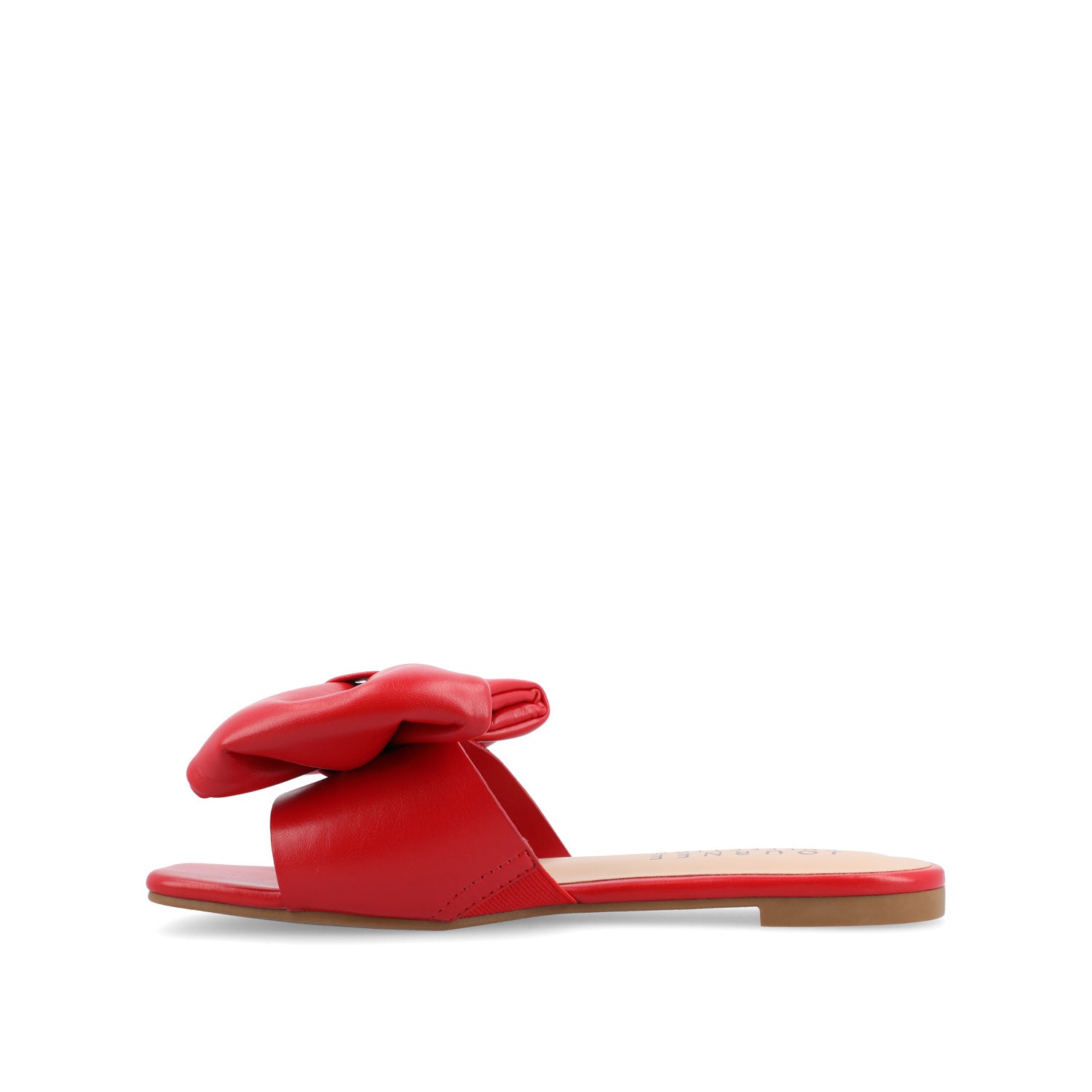 FAYRE PUFFED SLIDE SANDALS IN WIDE - Red PU