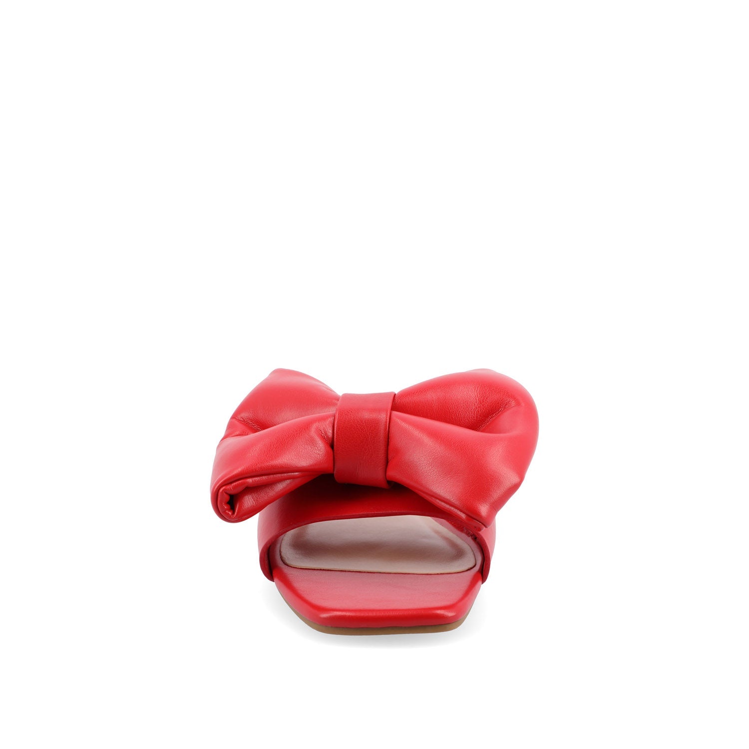 FAYRE PUFFED SLIDE SANDAL IN VEGAN LEATHER - Red PU