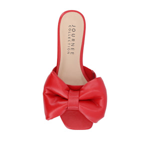 FAYRE PUFFED SLIDE SANDALS IN WIDE - Red PU